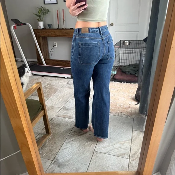 AE77 Premium Stovepipe wide Leg Jean size 2 Regular - Picture 5 of 6